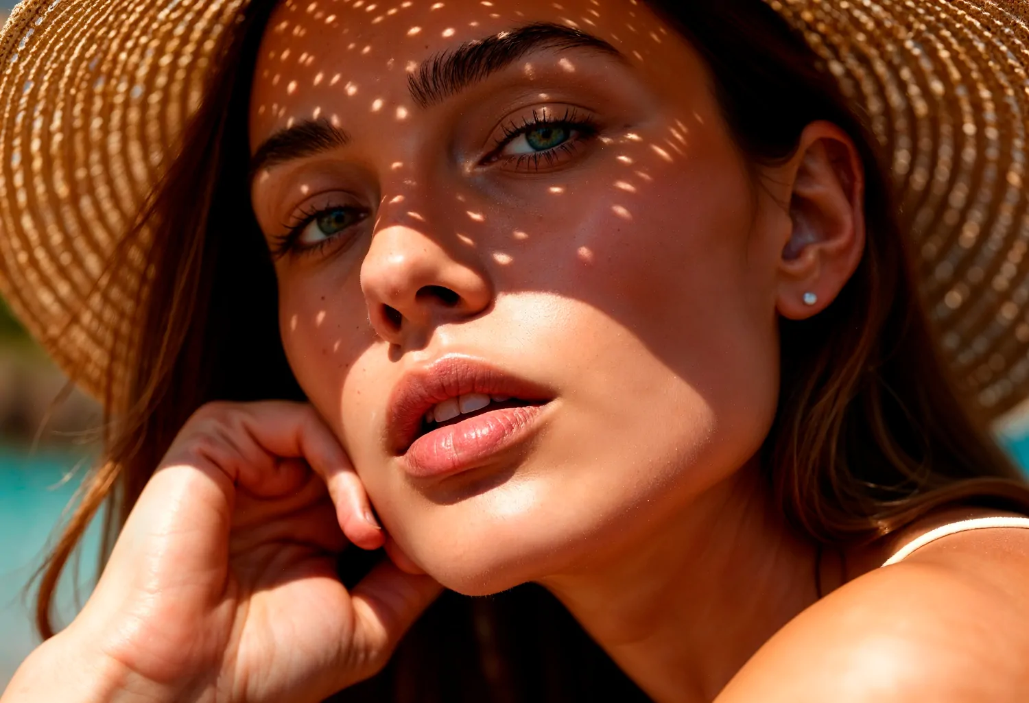 Beautiful woman in a sun hat