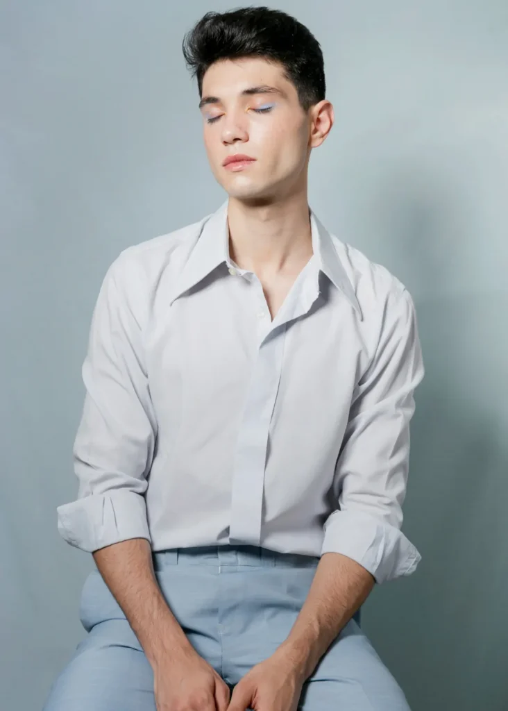Stylish model posing in studio