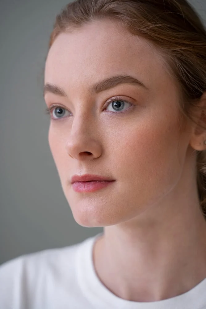 close up shot of beautiful woman after facetite