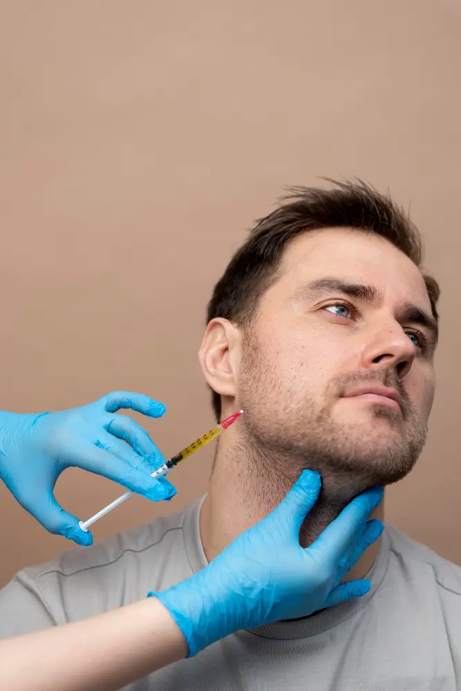 doctor injecting patient
