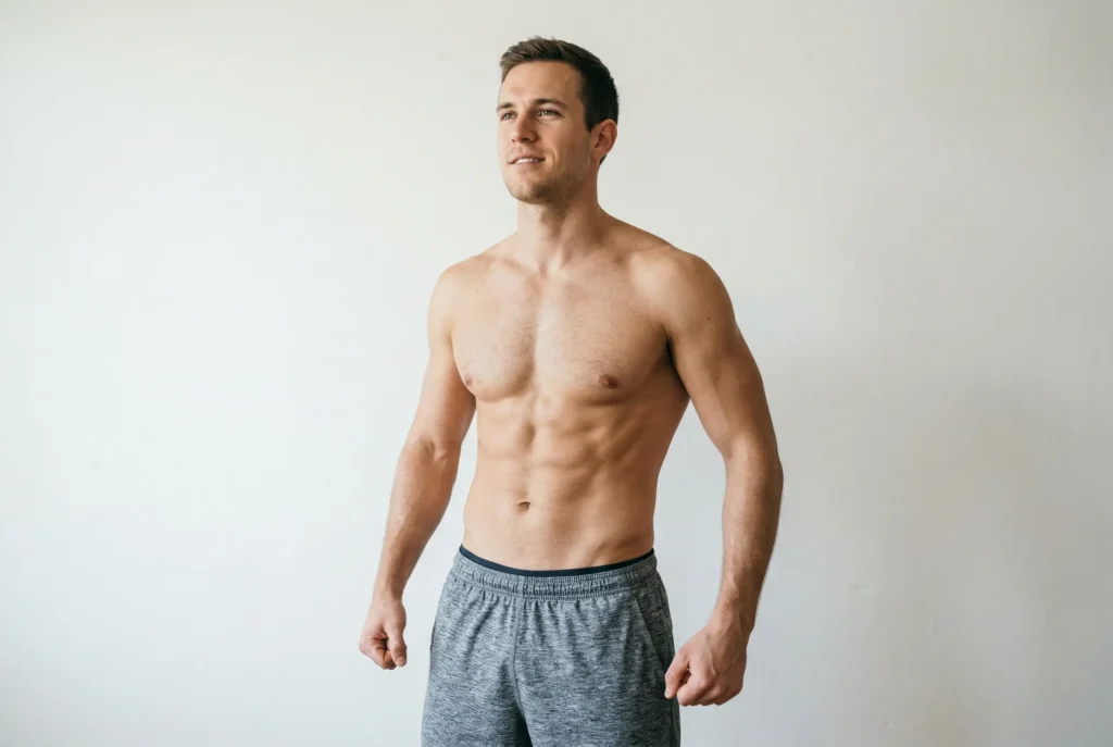 fit man with a good tummy tuck