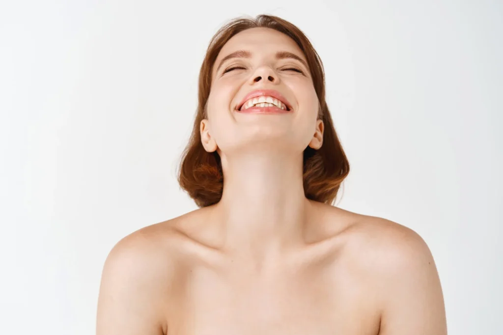 girl with neck liposuction