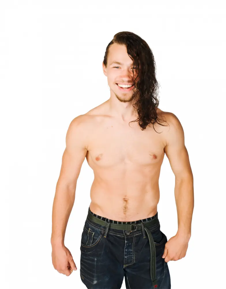 happy young man body