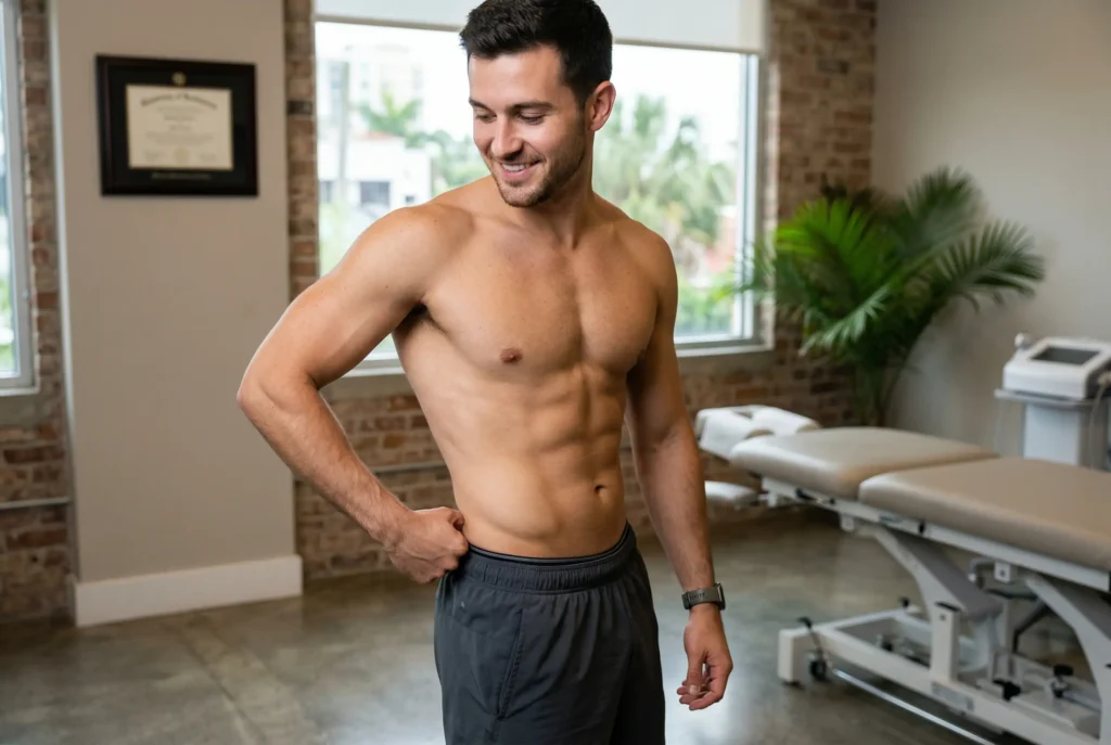 lipo abdomen of a man