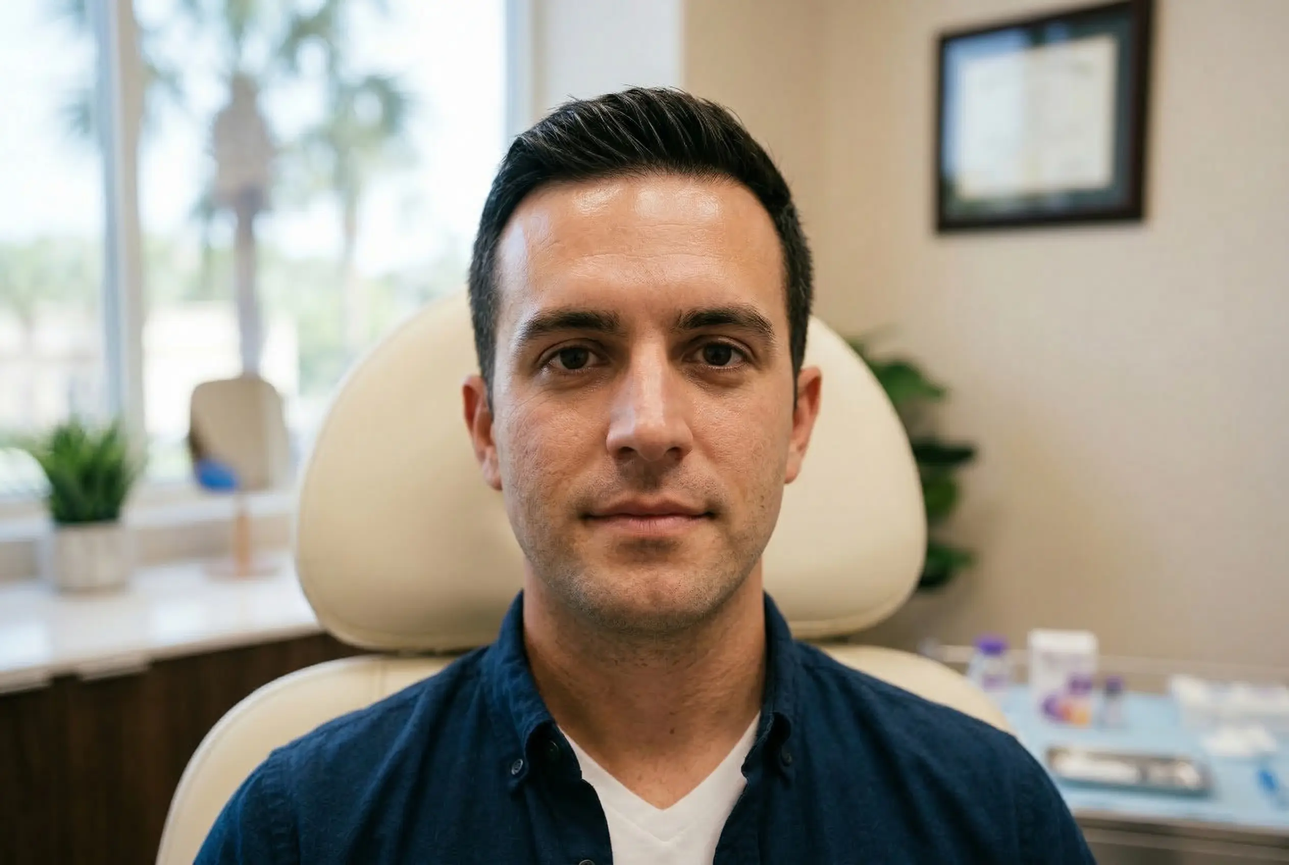 man after botox treatment
