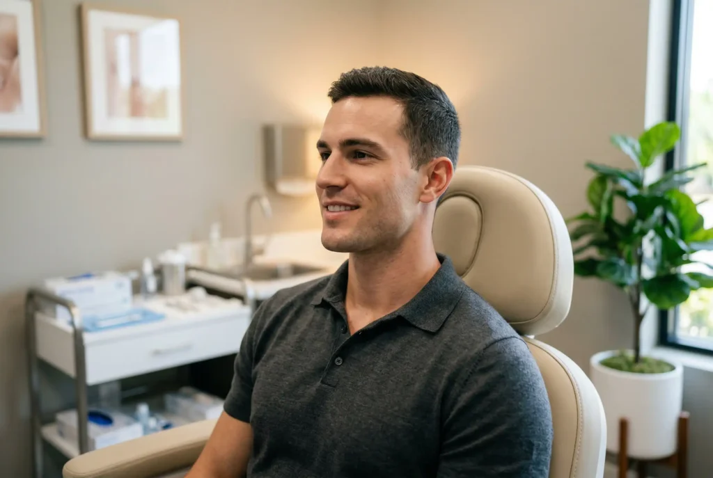 man at the clinic