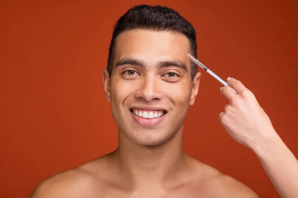 man getting botox treatment