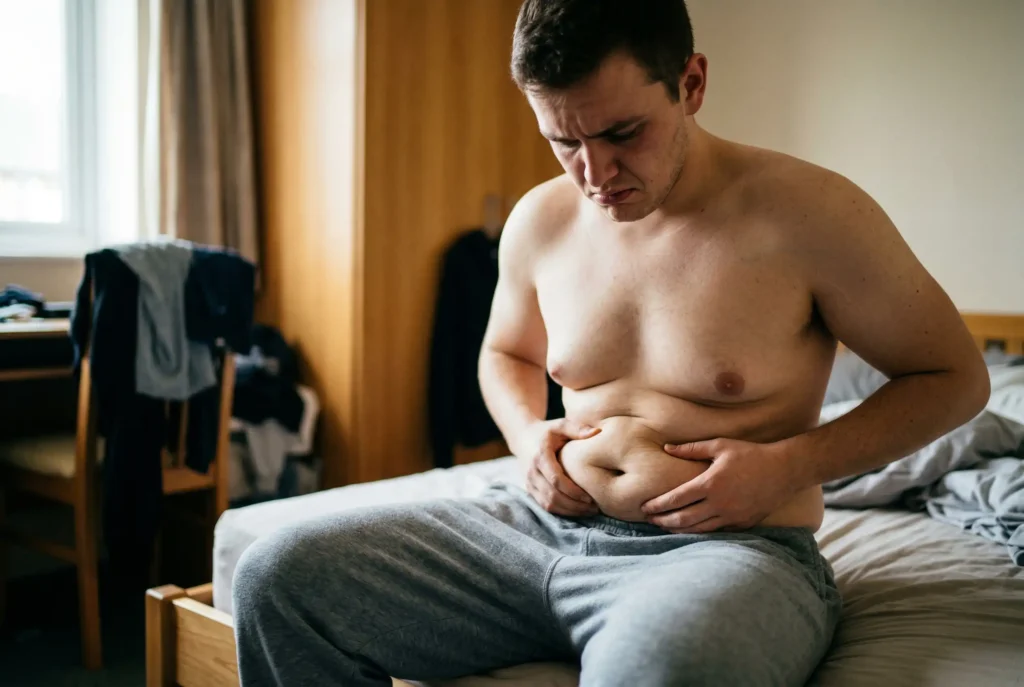man with excess belly fat
