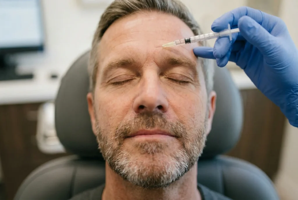 man with Facial Botox Injections