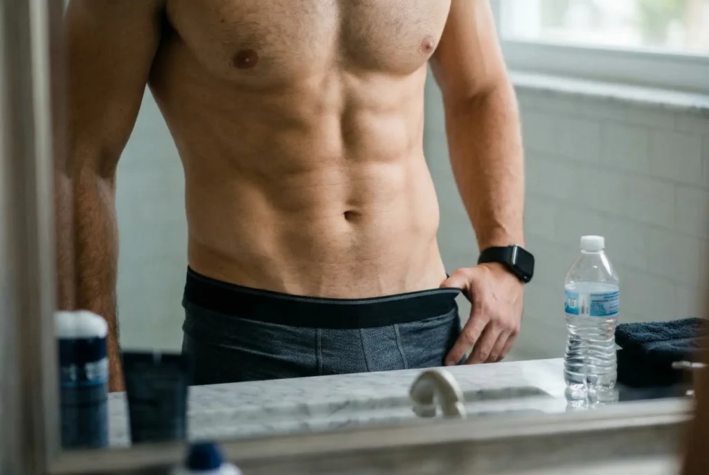 man with sculpted abdomen