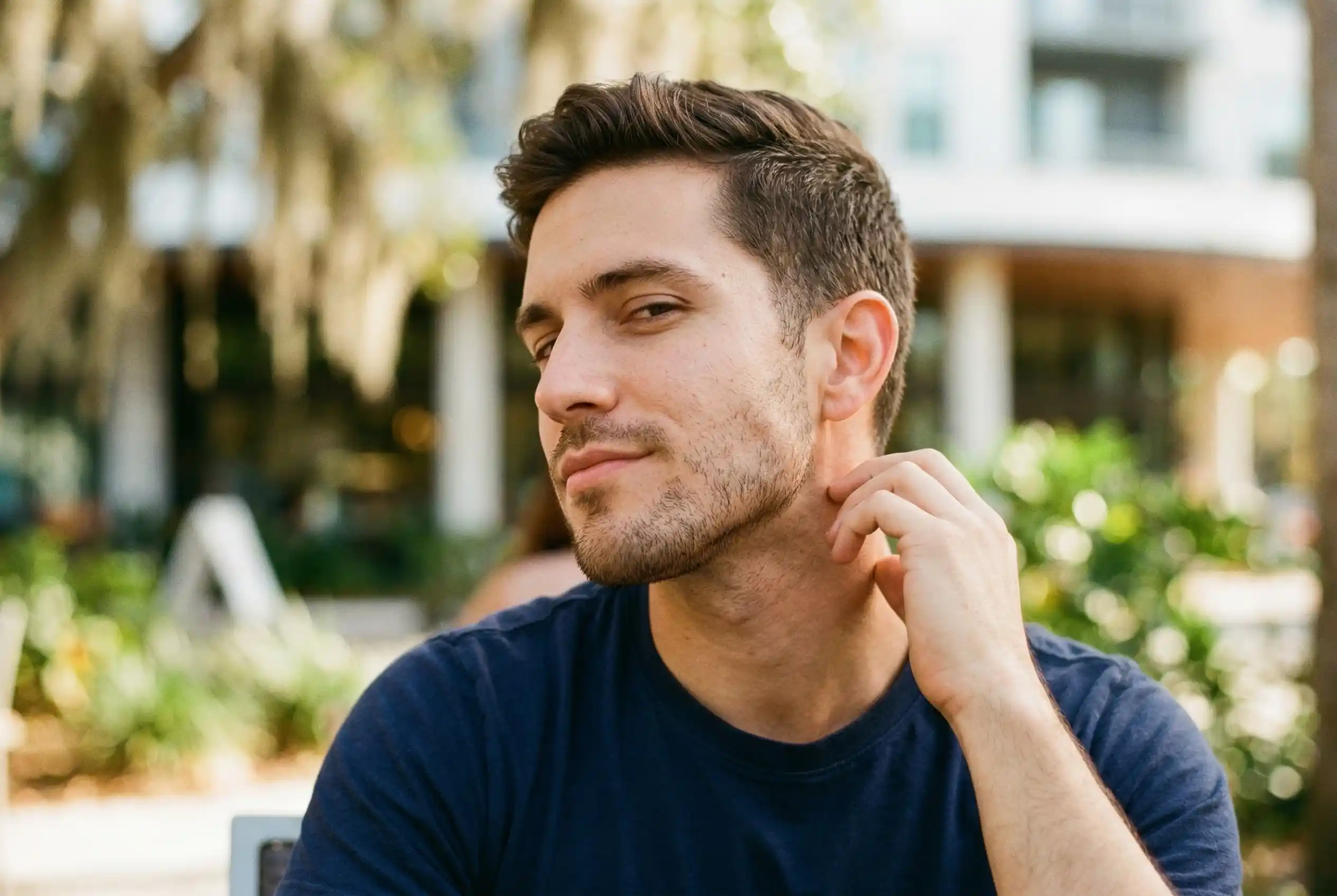 man with sharp jaw