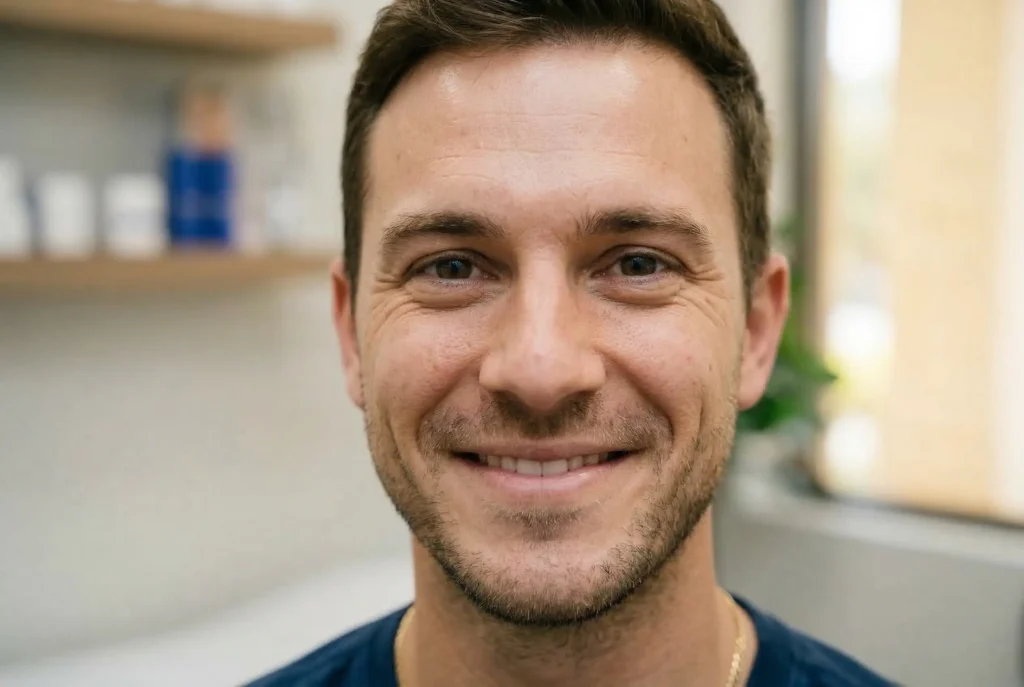man with smile lines