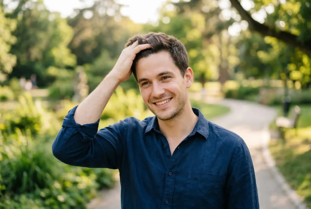 man with sweat free hair