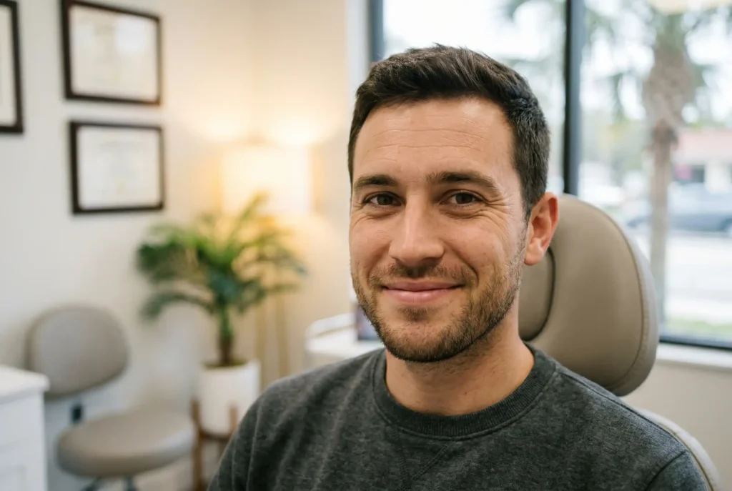 man with visible wrinkles