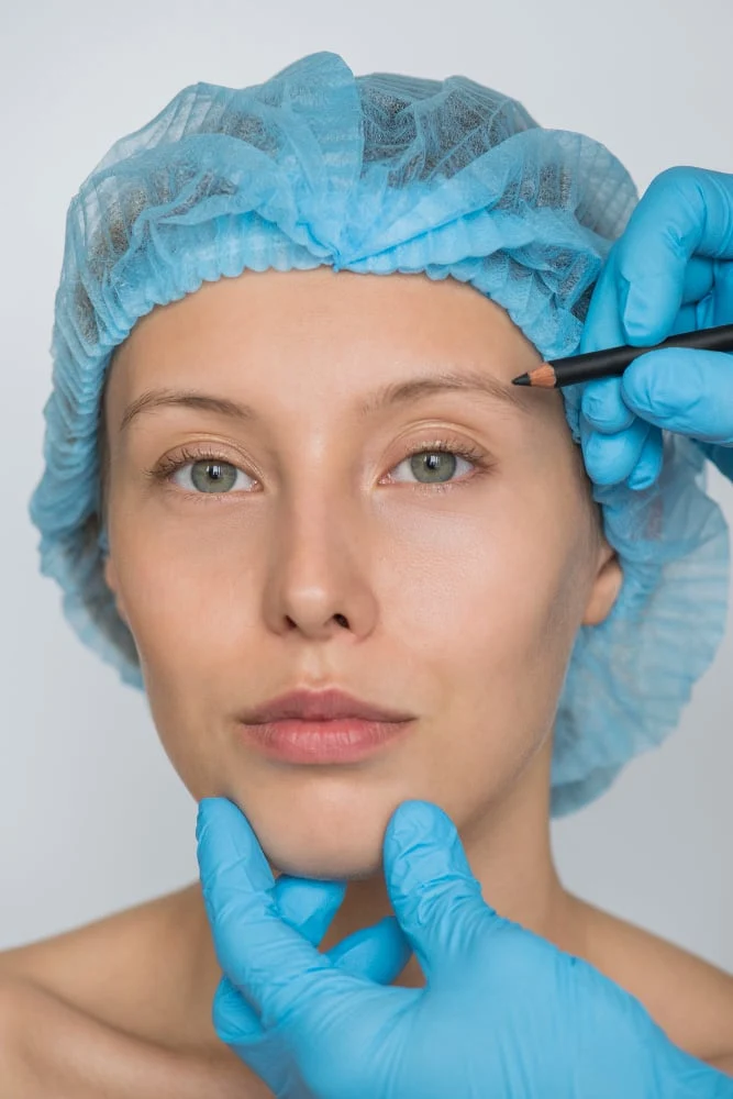 white woman aesthetic and cosmetic surgery concept