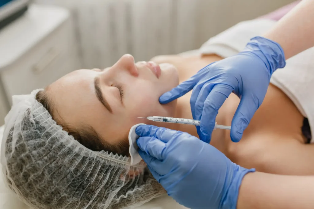 young woman receiving botox