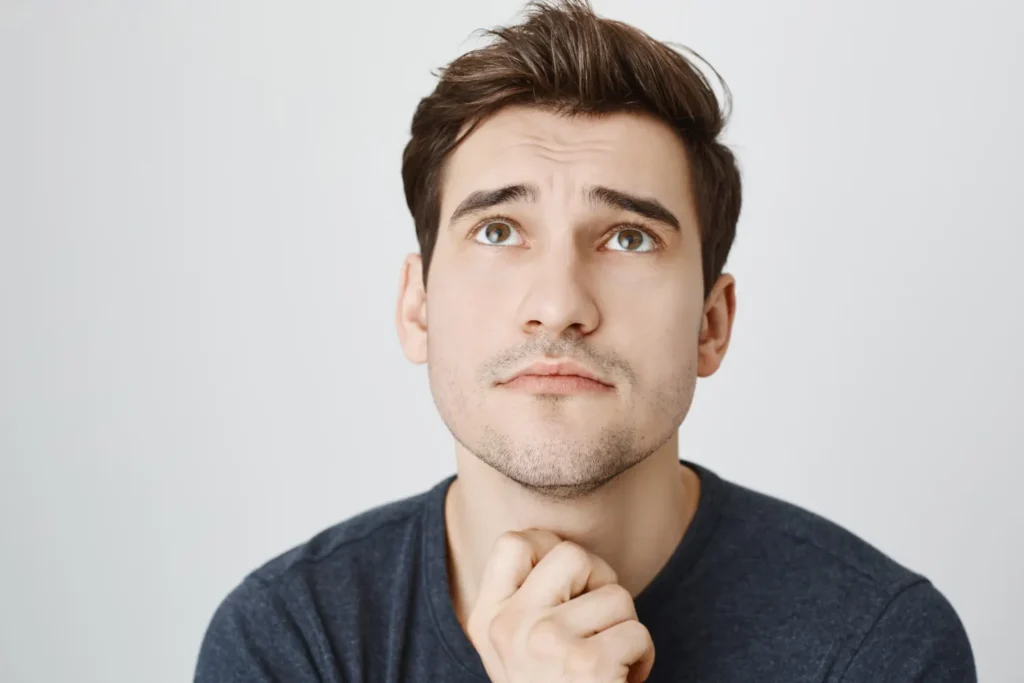 Man thinking about how long it takes to see FaceTite results
