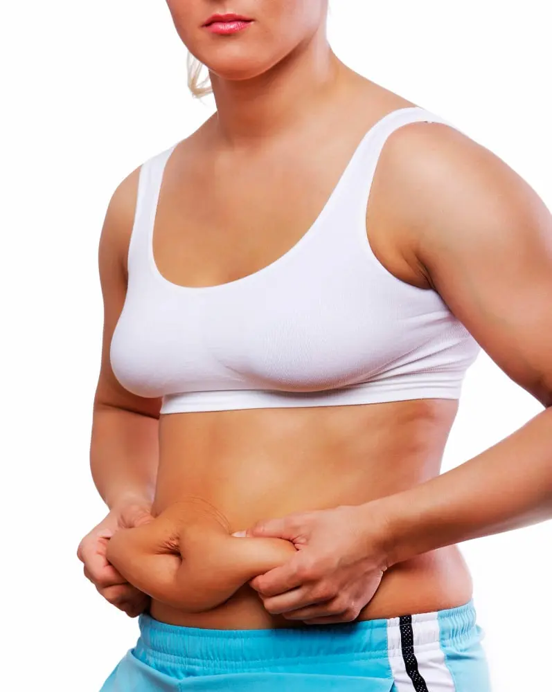 Close-up fit woman with white background