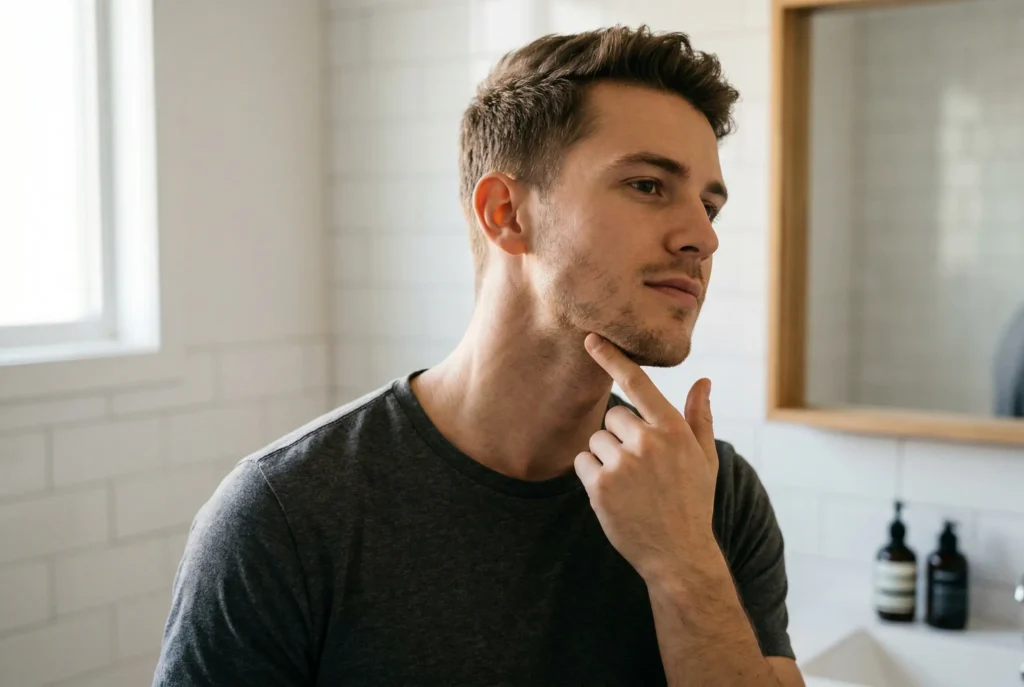 Male patient after neck contouring