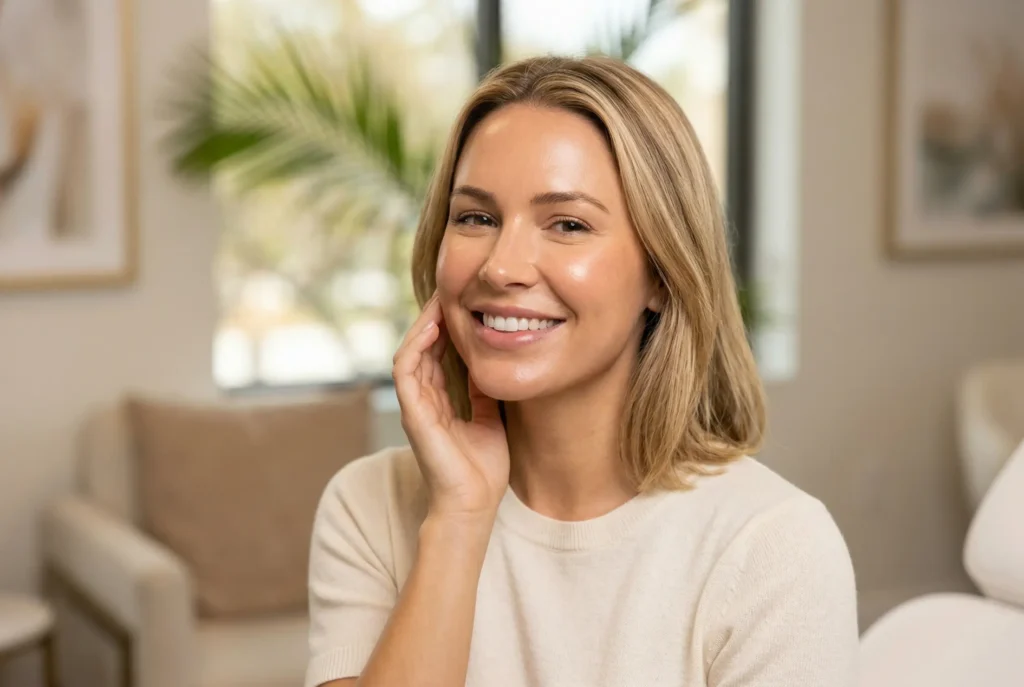 woman with Plastic Surgery Facial Threading