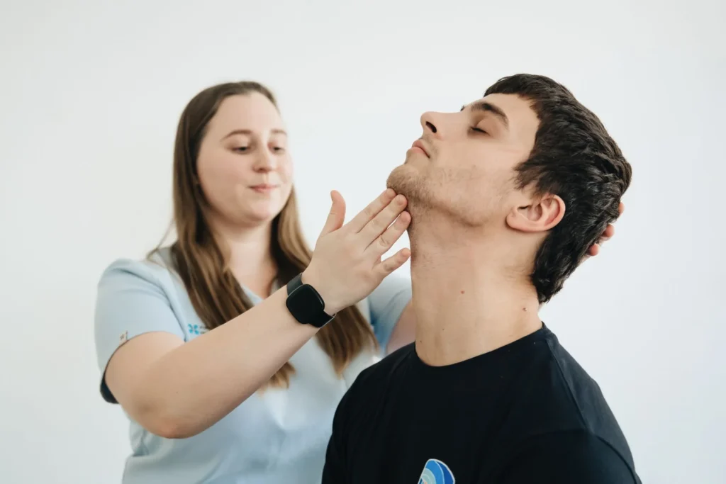 Man having a consultation on getting a neck liposuction procedure