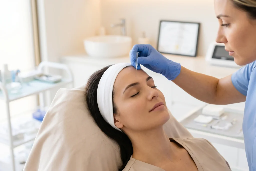 Board-certified provider administering precise Botox injection at Formation in Tampa