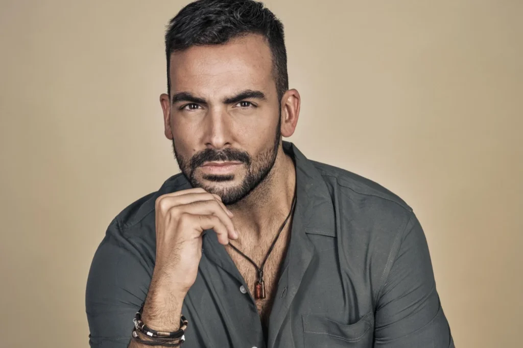 Portrait of an attractive bearded young man from spain