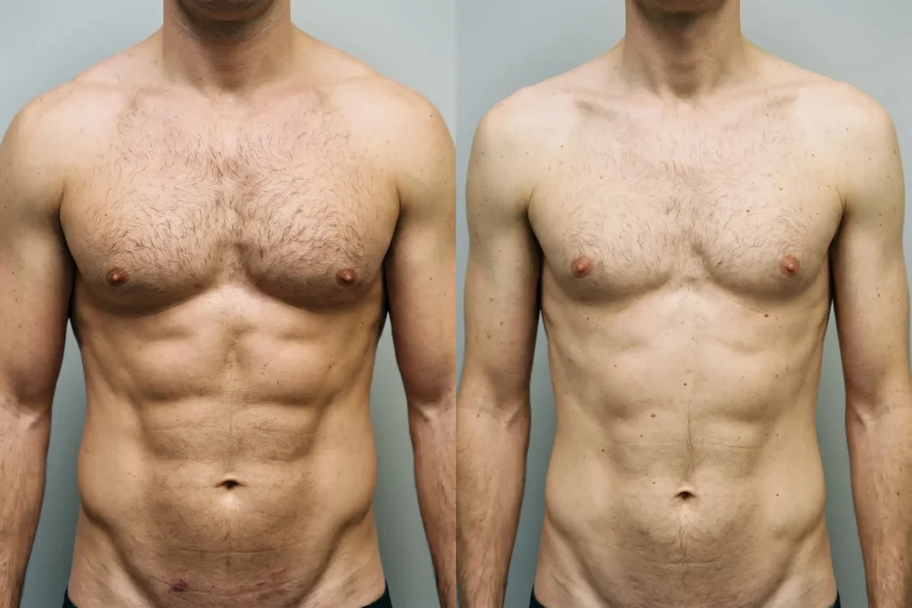 Body composition comparison for ideal HD liposuction candidates for male abs