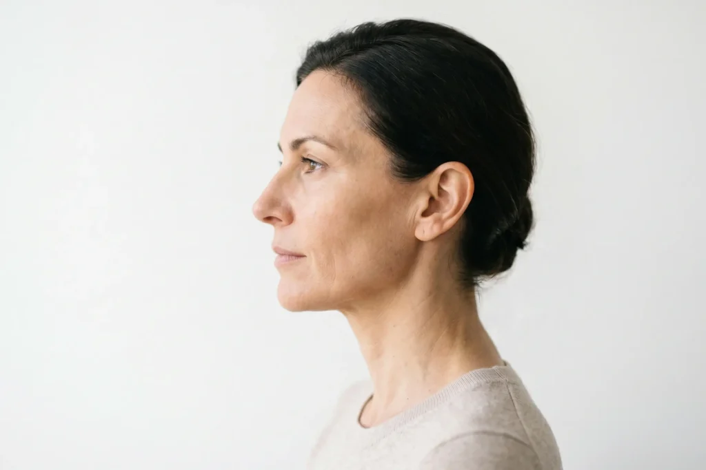 Patient profile showing improved jawline definition after FaceTite at Formation in Tampa
