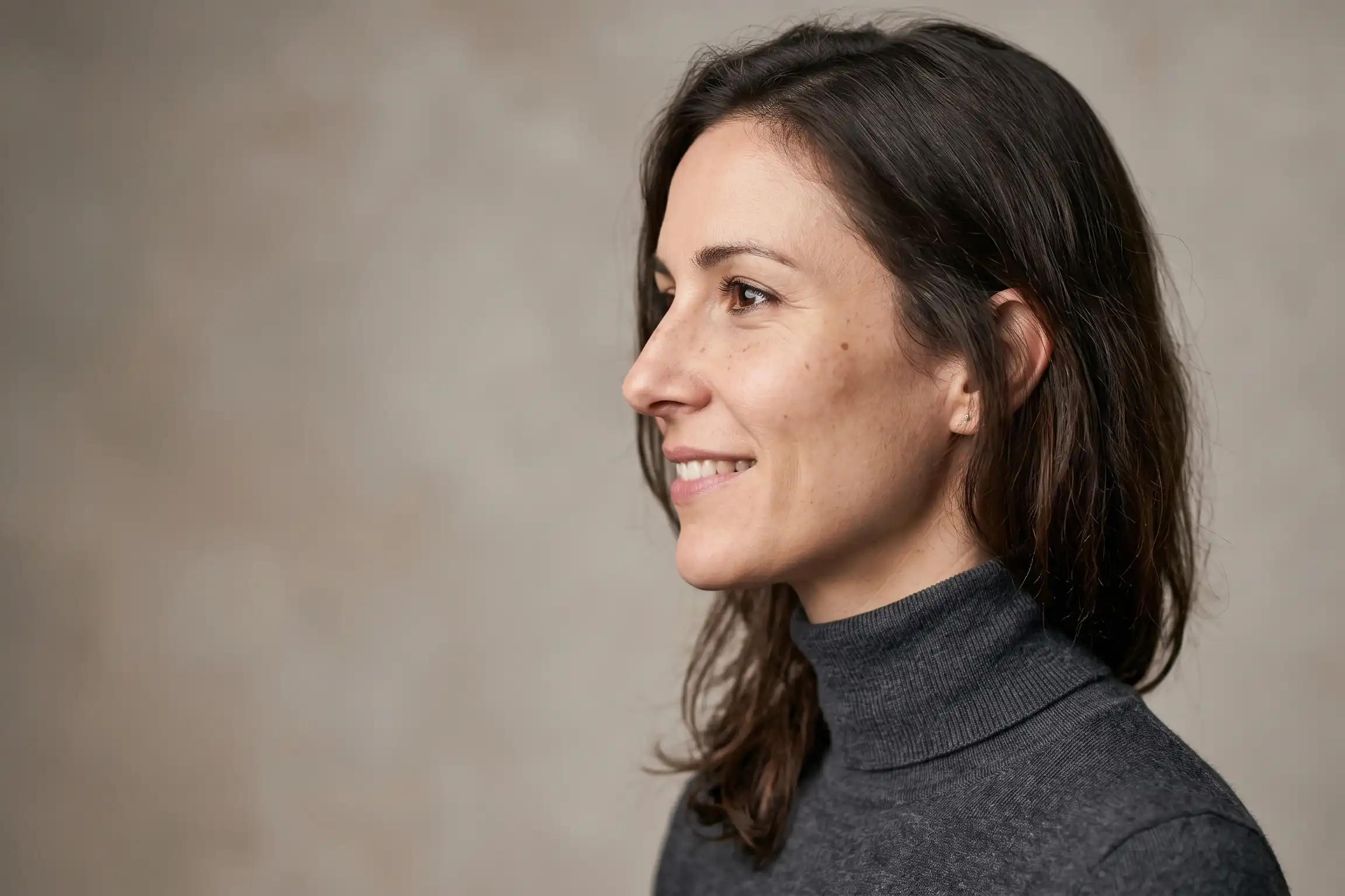Side profile showing a defined jawline after jawline filler treatment