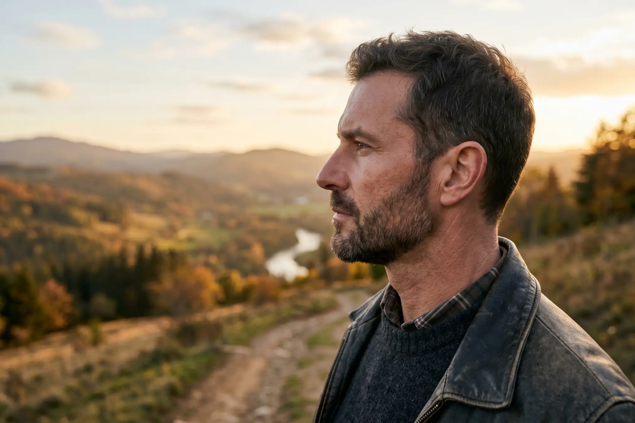 Man in profile showing a defined jawline, the goal of neck liposuction