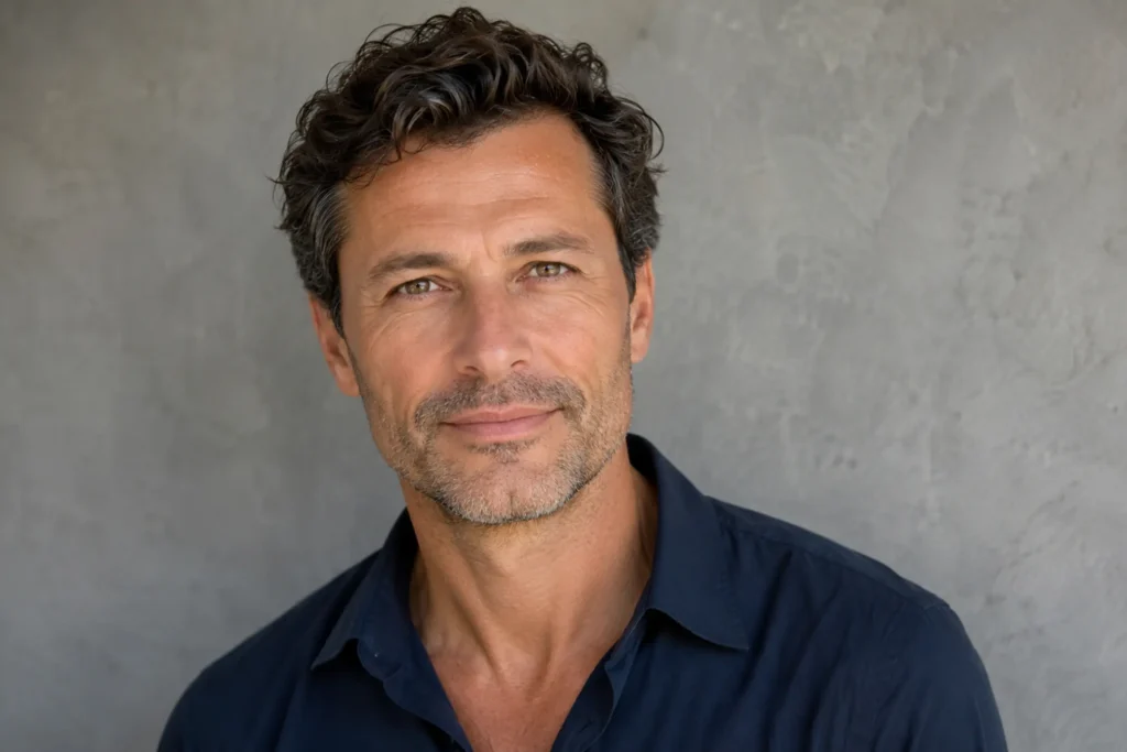 Man with a defined jawline and smooth neck after FaceTite in Tampa