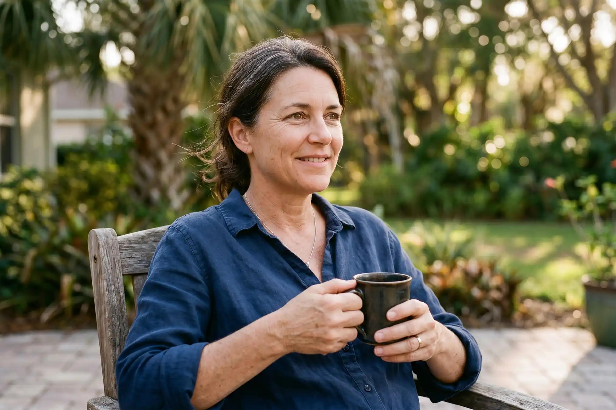 Naturally aging woman with subtle results avoiding the overdone look.