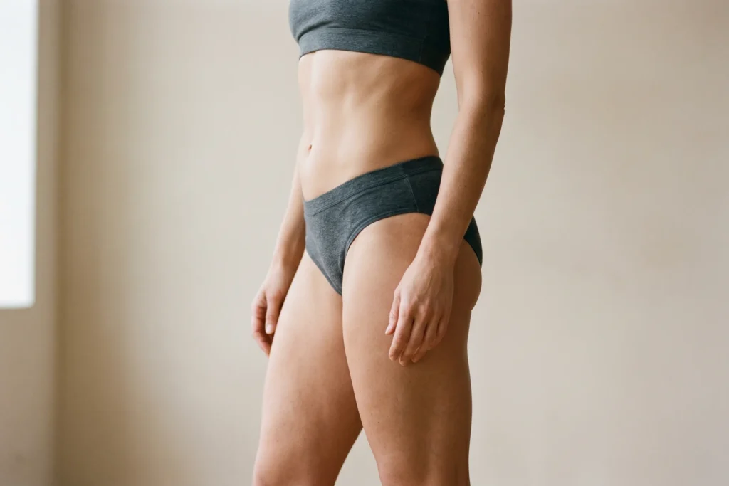 Profile of a fit waist and hip contour after HD liposuction in Tampa