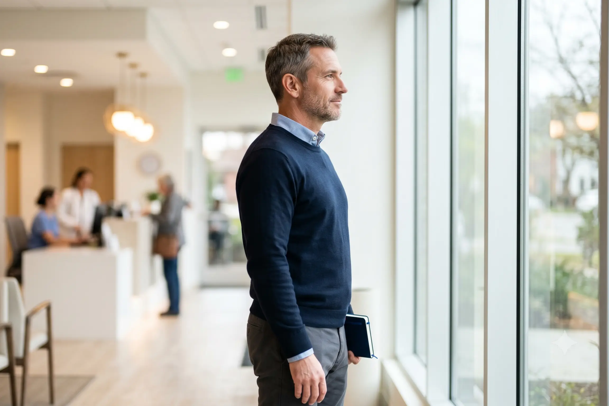 Man considering a tummy tuck after weight loss at a Tampa clinic