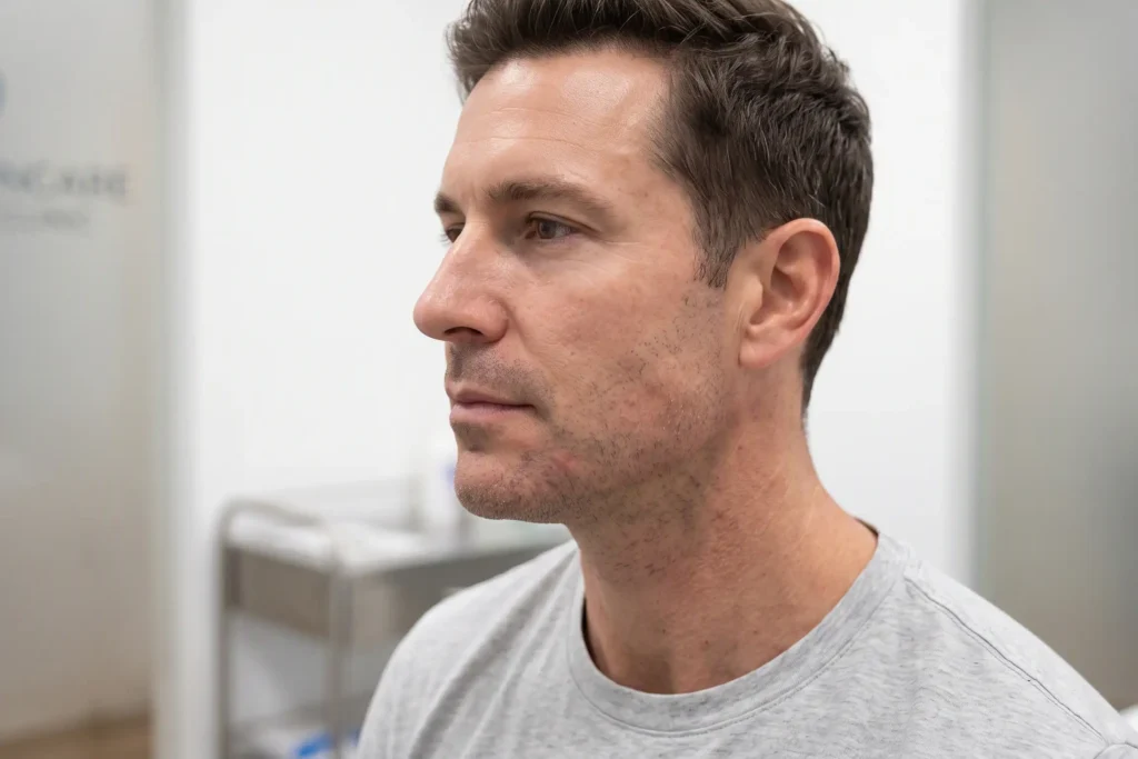 Defined jawline after FaceTite radiofrequency skin tightening in Tampa