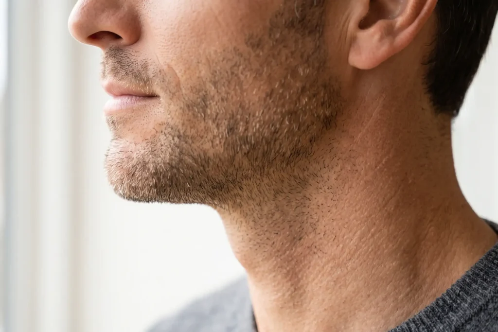 Fit man with a defined jawline near the Tampa waterfront, neck and jawline contouring in Harbour Island, FL