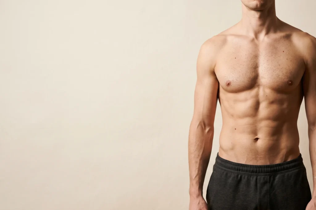 Lean athletic male torso illustrating HD liposuction contouring at Formation, near Davis Islands, Tampa