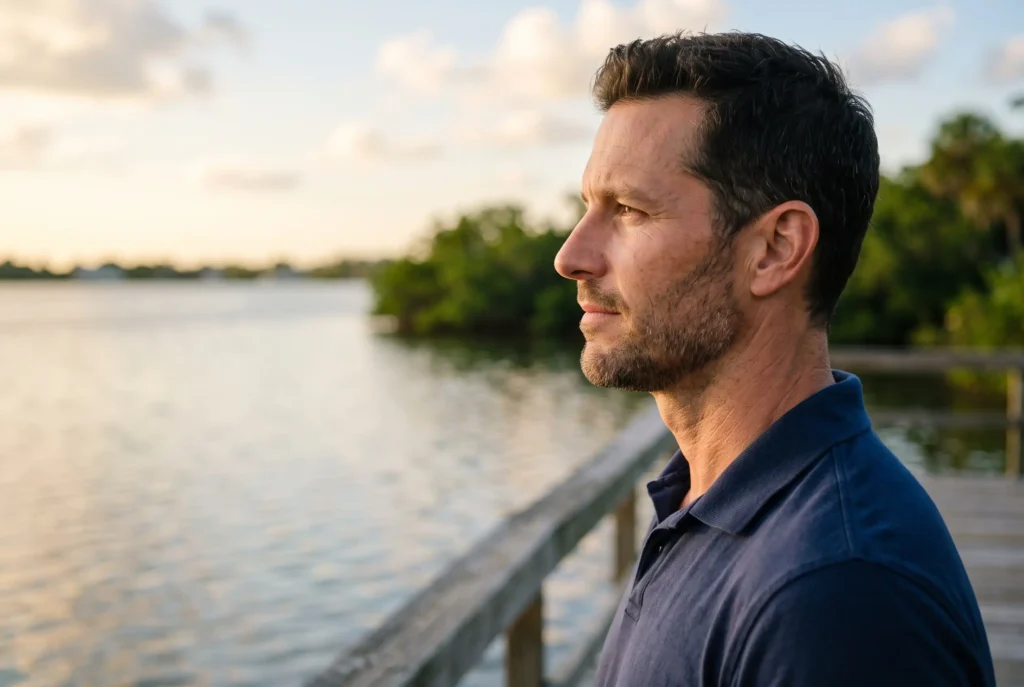 FaceTite Apollo Beach patient profile showing defined jawline and neck