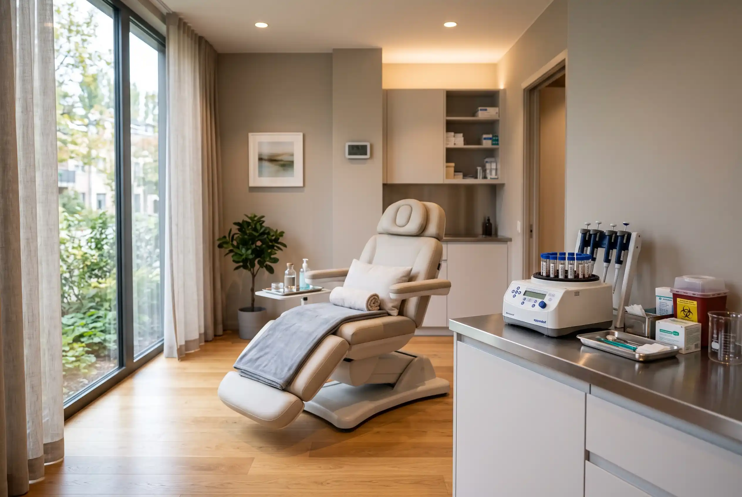 Treatment room where PRP for genetic hair loss is performed at Formation in Tampa