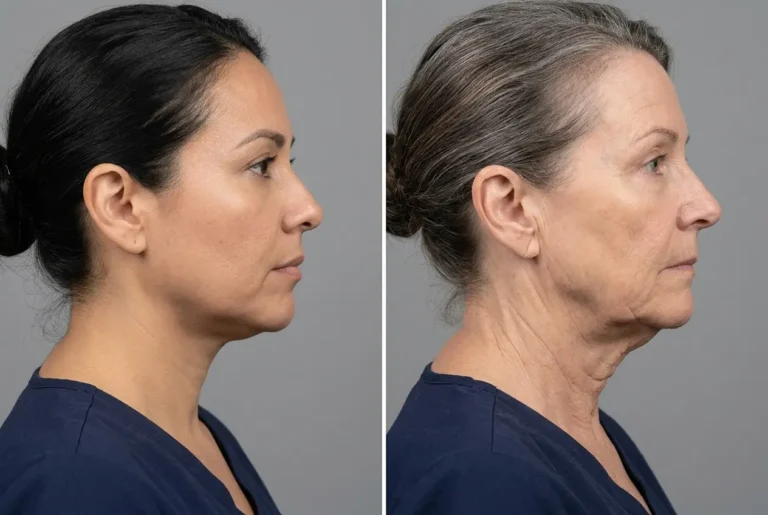 Mild laxity suited to FaceTite compared with heavy neck skin needing surgery