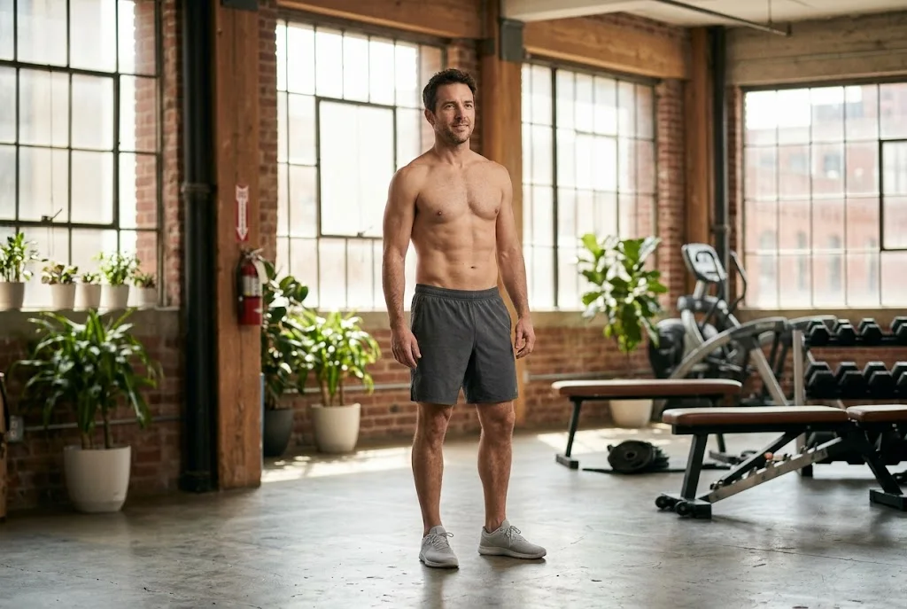 Athletic male torso showing natural definition after multi area HD liposuction in Tampa