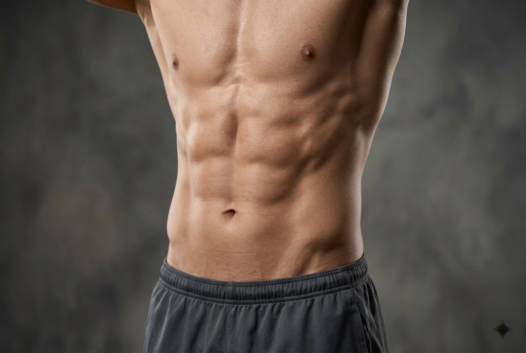 Natural abdominal definition after high-definition liposuction, not carved etching