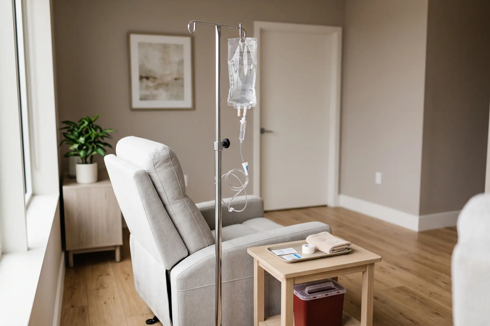 NAD+ IV therapy setup in a modern Tampa wellness clinic room