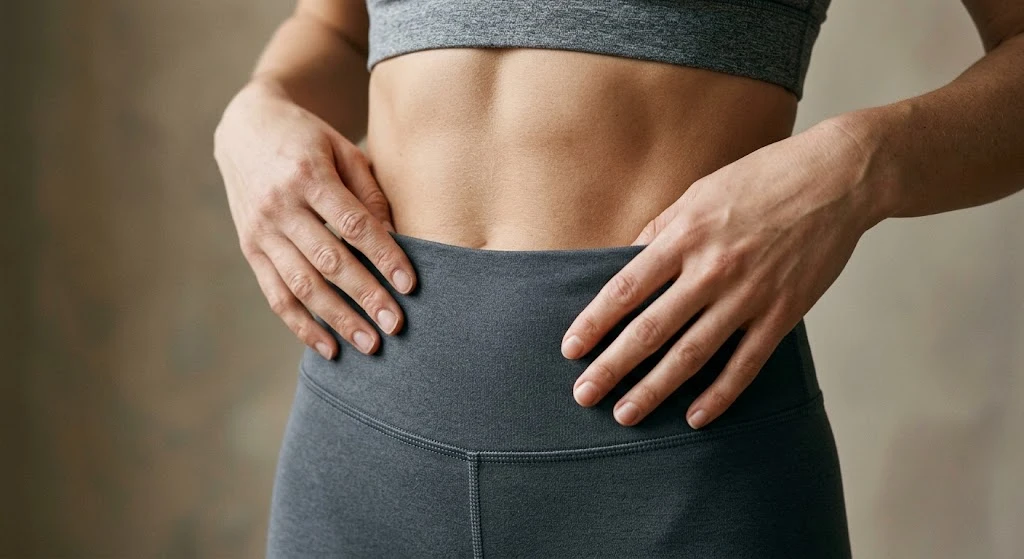 Abdominal skin laxity that training and fat loss cannot correct