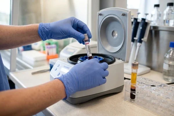 Centrifuge separating platelet-rich plasma for PRP hair treatment