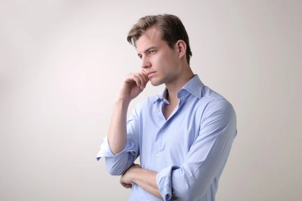 Man thinking of ways to fix failed PDO thread lift