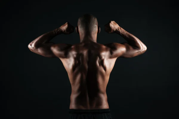 Muscular man after getting Hexarelin peptide therapy