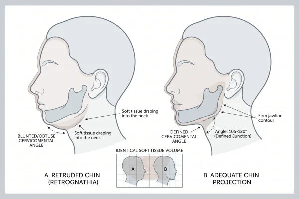 Illustration of platysmal bands forming as the platysma muscle separates in the neck