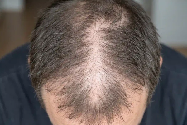 Thinning hair part line caused by androgenetic alopecia treated with PRP